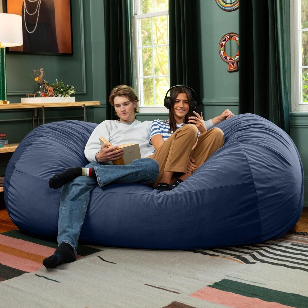 Jaxx Grand Lounger 7&#39; Bean Bag Sofa in Navy, , large