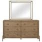 Sterling Timber Elure 5 Piece Queen Upholstered and Strap Panel Bedroom Set in Latte, , large