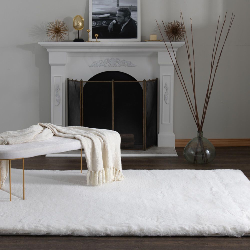 Central Oriental Ultimate Angora White 5' x 7' Area Rug, , large