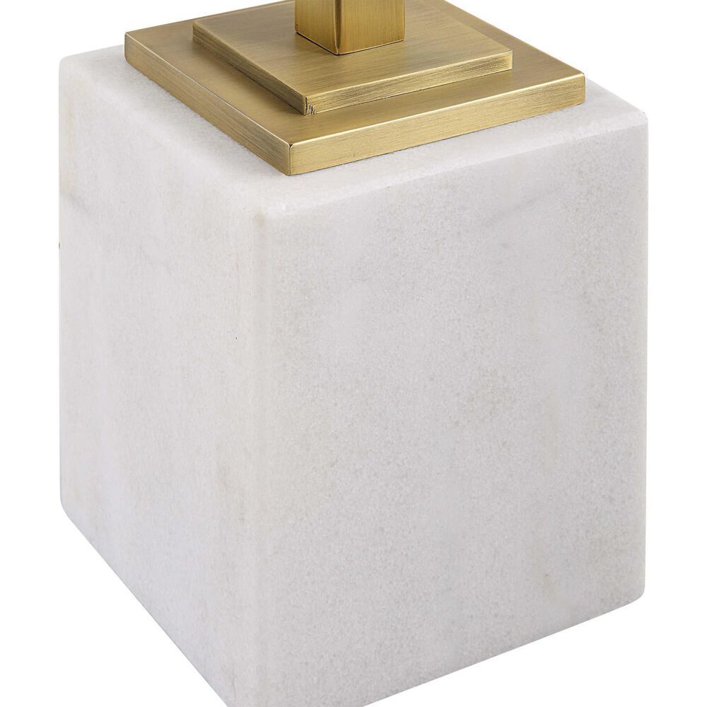 Uttermost Martini Table in White and Brass, , large