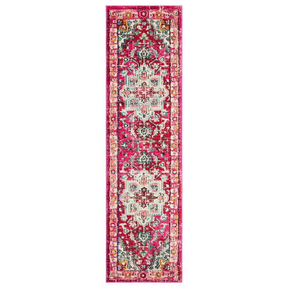 Safavieh Monaco MNC250J-28 2&#39;2&quot; x 8&#39; Fuchsia/Light Blue Runner, , large