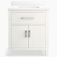 Kohler Kresla 30" Single Bathroom Vanity in White with 3 cm White Quartz Top and Rectangular Sink, , large
