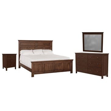 Archbold Furniture Heritage 4 Piece King Raised Panel Bedroom Set in Brown Mahogany, , large