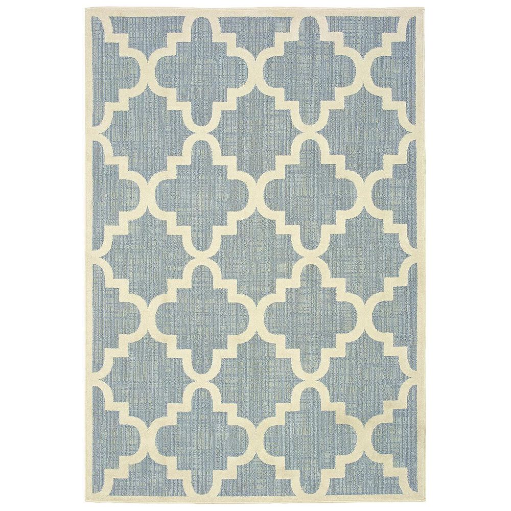 Oriental Weavers Barbados 6437J 1"10" x 7"6" Blue and Ivory Runner, , large