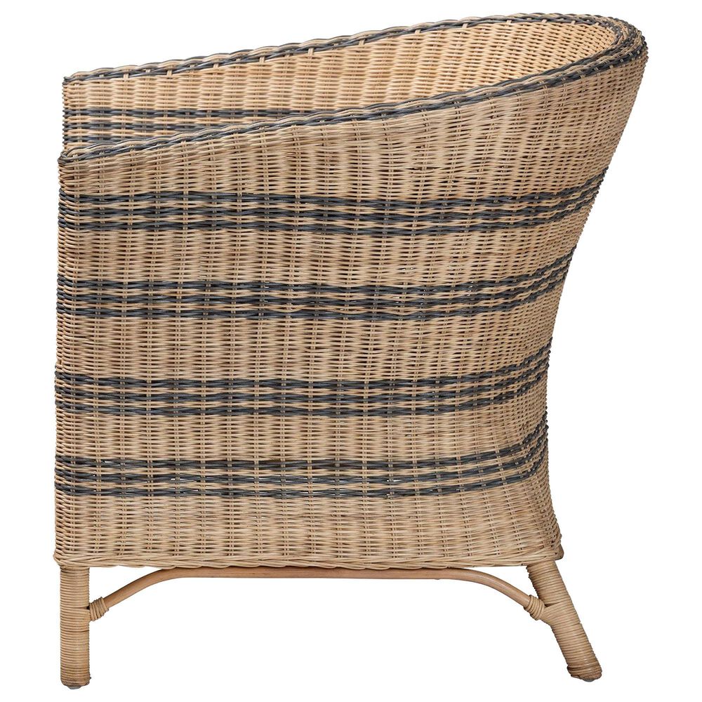 Baxton Studio Elda Rattan Accent Chair in Neutral, , large