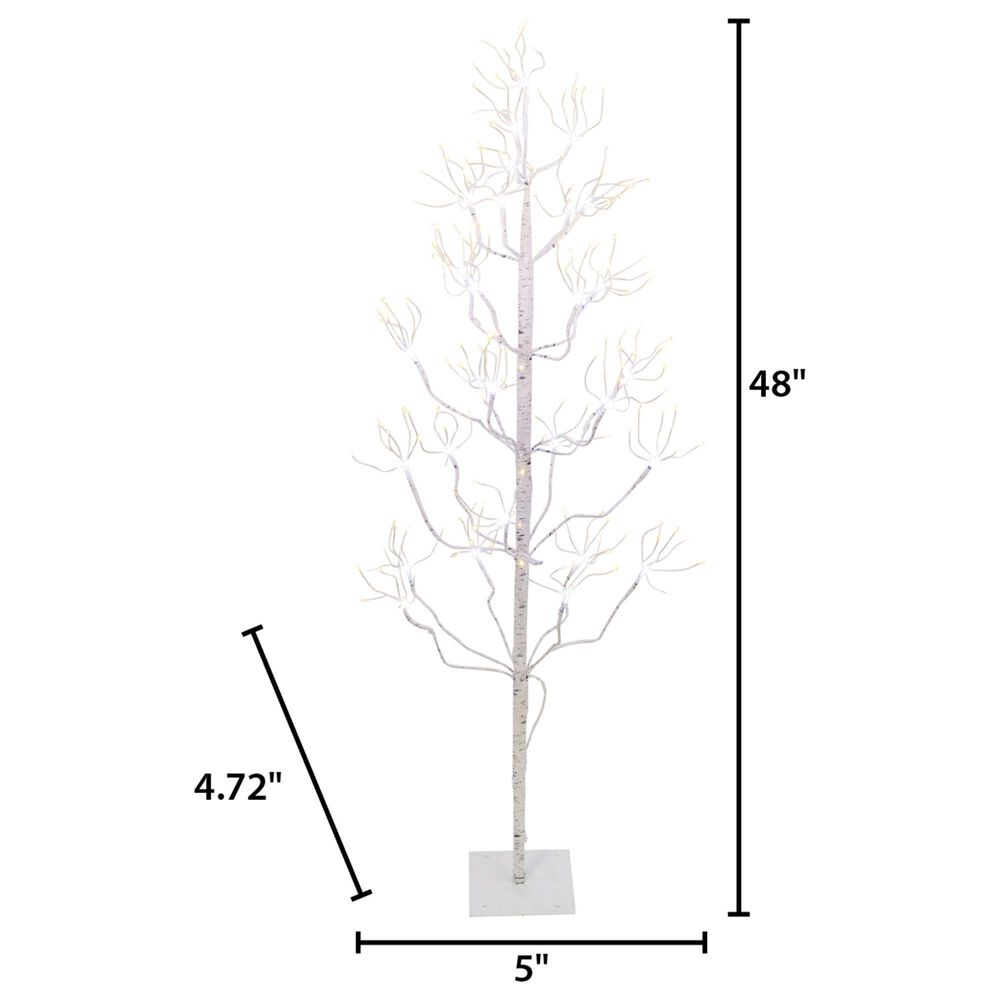 The Gerson Company 4&#39; Christmas Birch Tree with LED Lights in White, , large