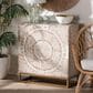 Baxton Studio Ercilia Storage Cabinet in White, Rustic Brown and Gold, , large