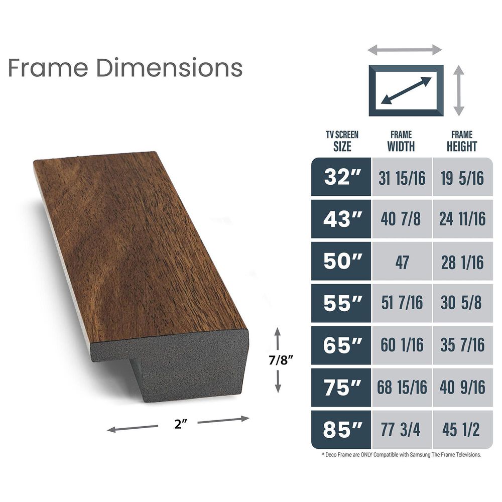 Deco TV Frames Slim 32" Frame Bezel for Samsung the Frame TV in Museum Walnut, , large