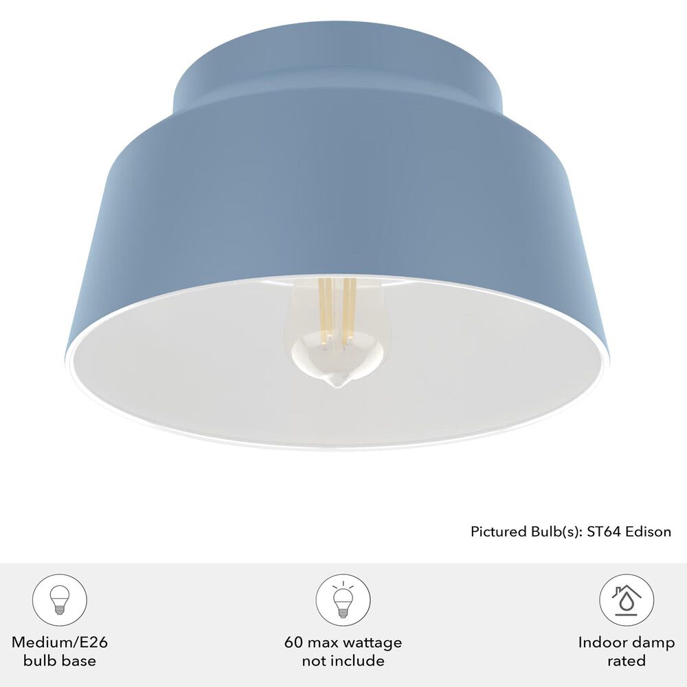 Hunter Cranbrook 1-Light Flush Mount in Indigo Blue, , large