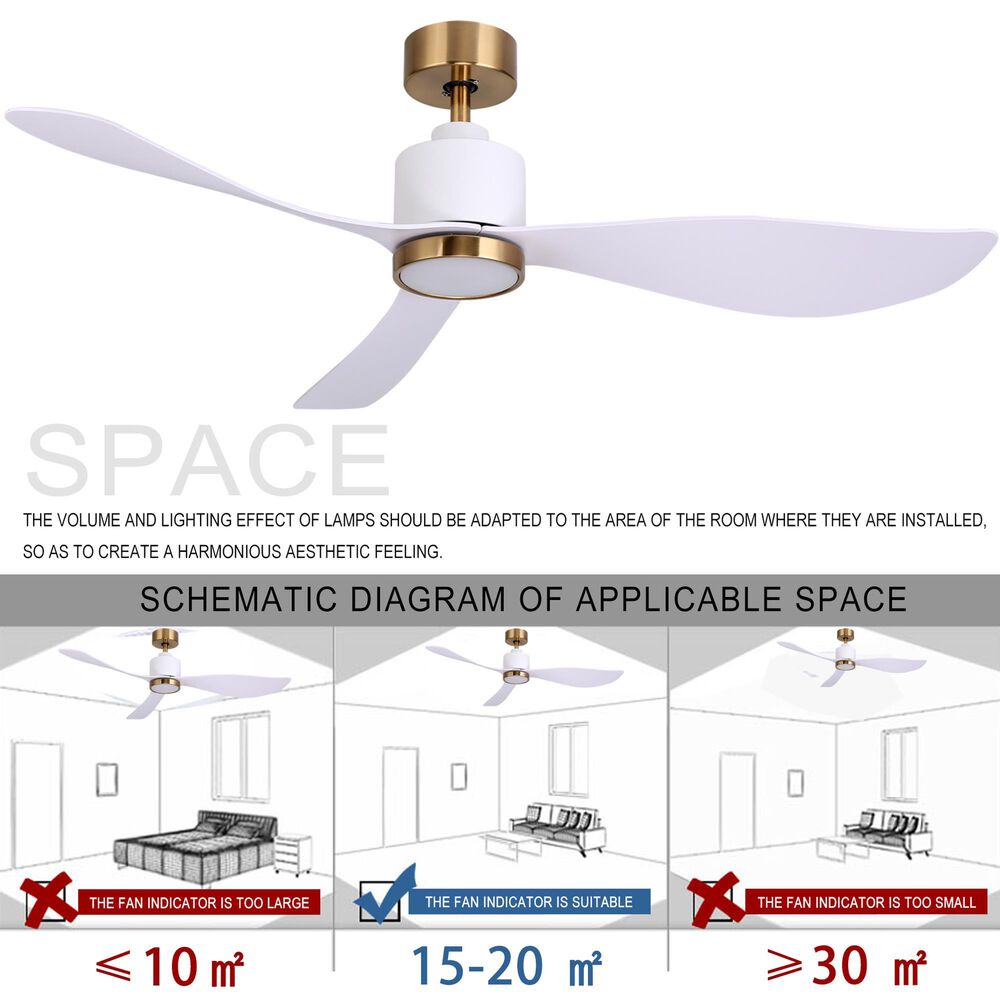 HOMLUX 52" Indoor Ceiling Fan with LED Light in Antique Brass and White, , large