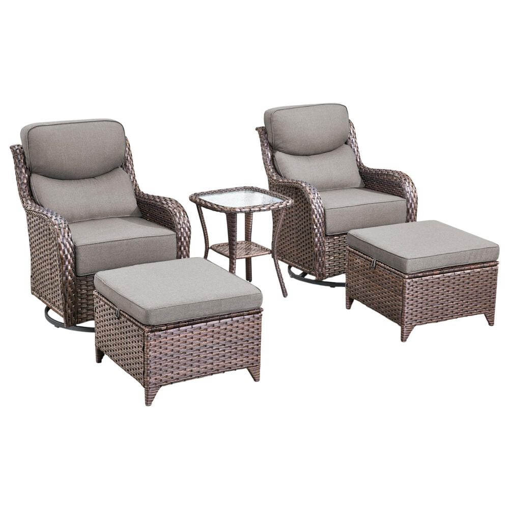 Sunwell Garden 5-Piece Chat Set in Gray, , large