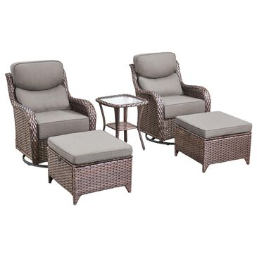 Sunwell Garden 5-Piece Chat Set in Gray, , large