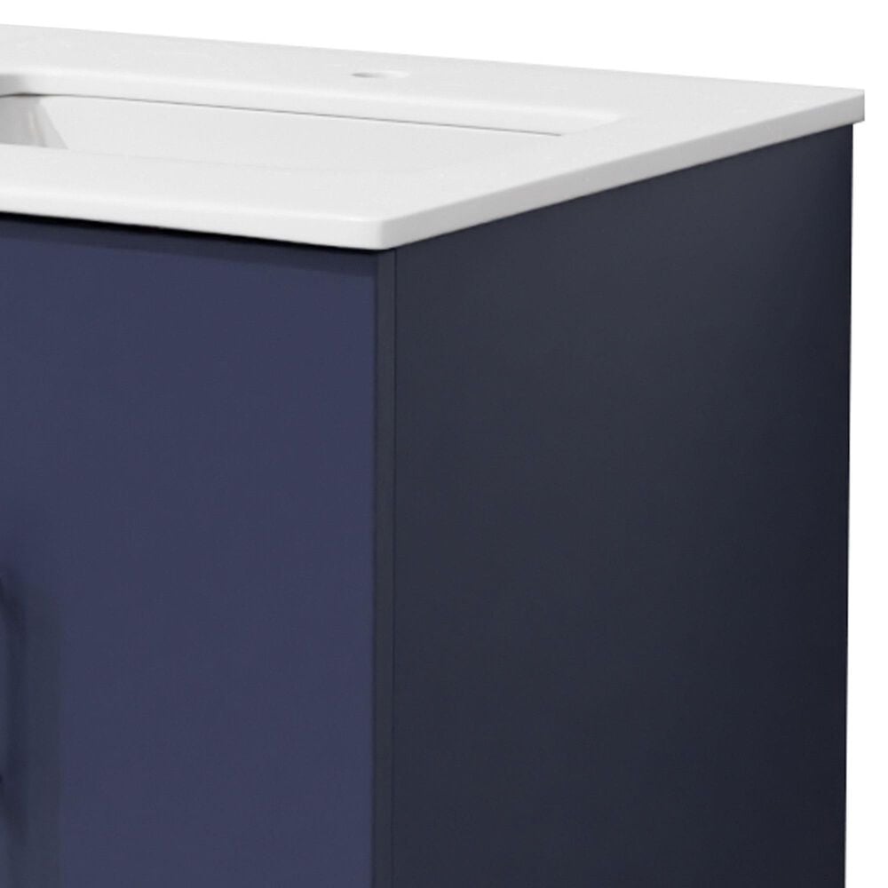 Lexora Home Geneva 24" Single Bathroom Vanity in Navy Blue with 2 cm White Quartz Top and Rectangular Sink, , large