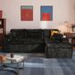 HOMLUX 105.5" Zero Assembly Sofa with Ergonomic Chaise Sectional in Black, , large