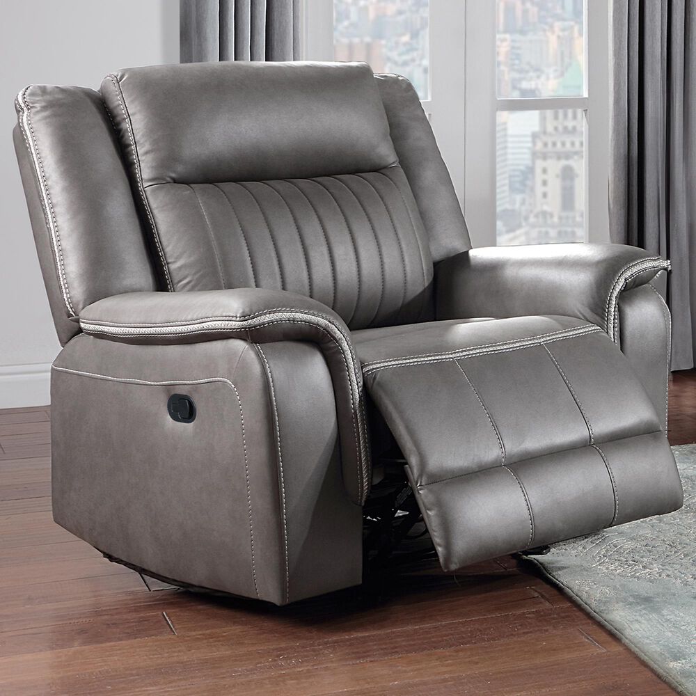 New Heritage Design Enzo Manual Glider Recliner in Gray, , large