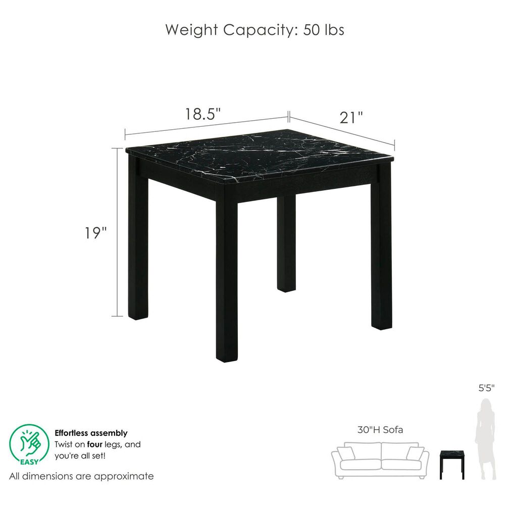 Furniture of America Modesk 3-Piece Table Set in Black, , large