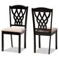 Baxton Studio Delilah Side Chair with Sand Cushion in Dark Brown (Set of 2), , large