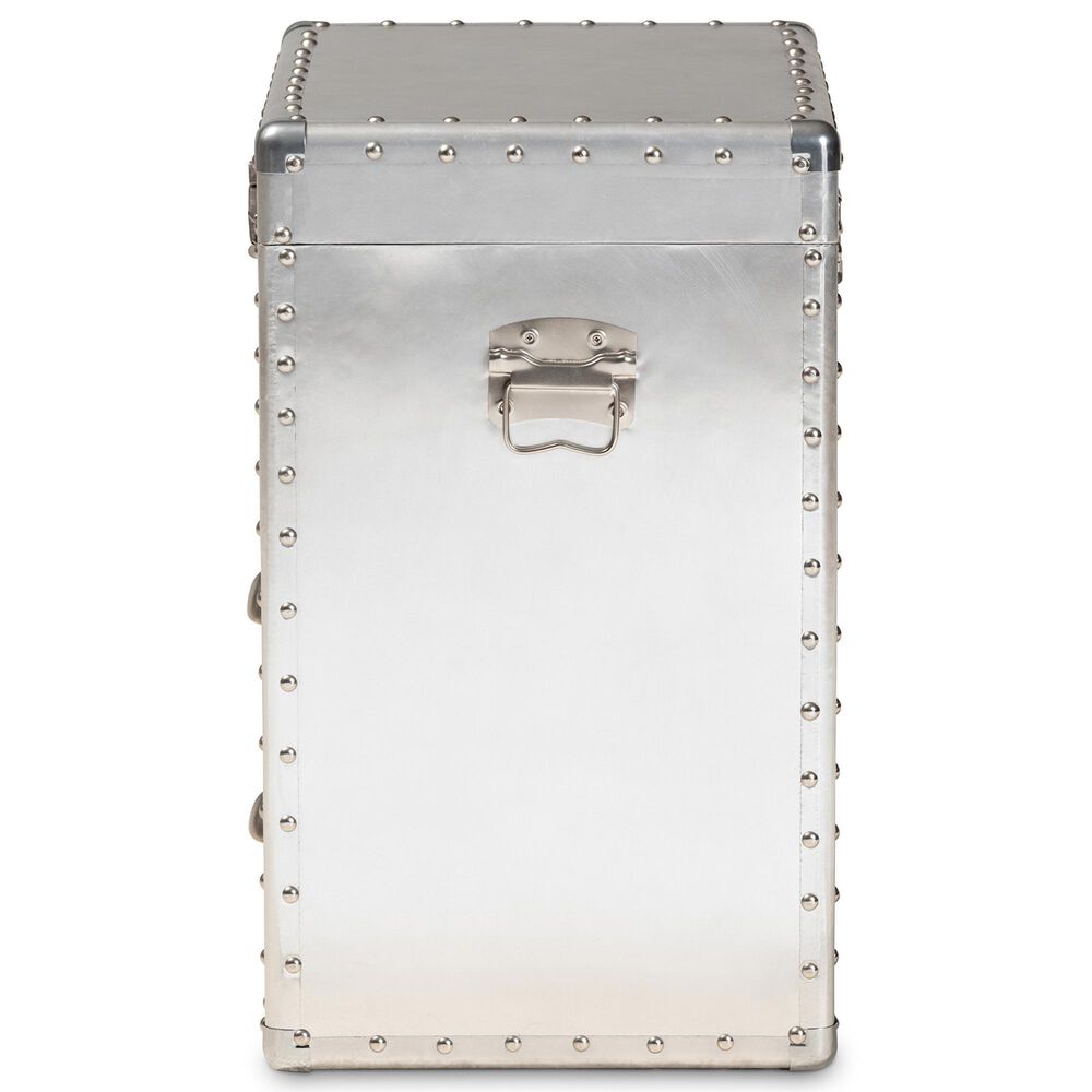 Baxton Studio Serge 2-Drawer Accent Storage Cabinet in Silver, , large