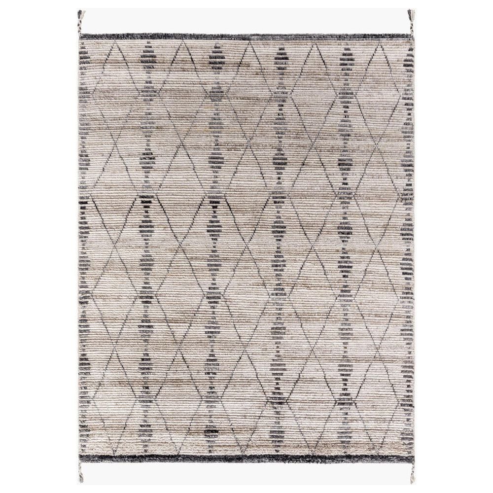 Surya Birch Black, Charcoal, Gray and Cream 12" x 15" Area Rug, , large
