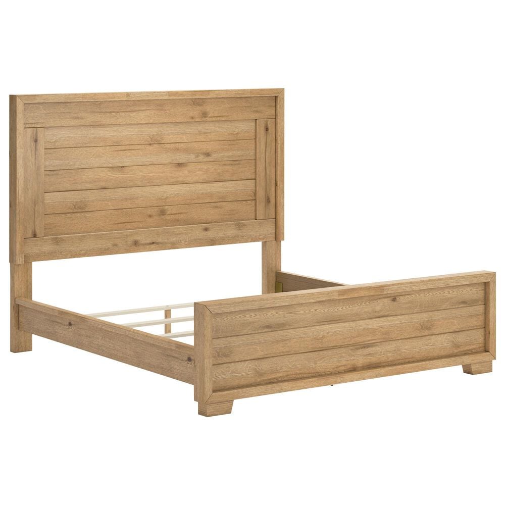 Ashley Galliden King Panel Bed in Light Brown, , large