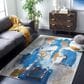 Safavieh Aria Abstract 5"1" x 7"6" Ivory and Navy Area Rug, , large