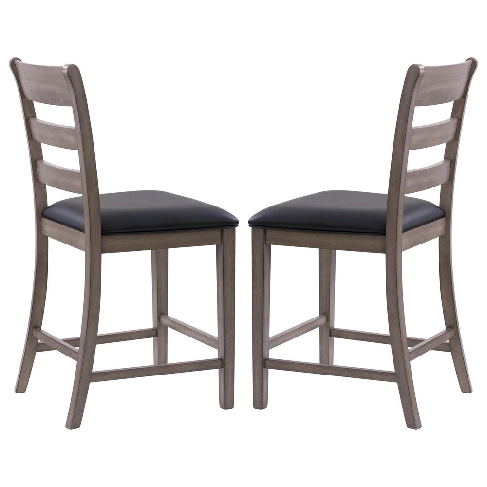 CorLiving New York Counter Height Chair in Washed Grey/Black &#40;Set of 2&#41;, , large
