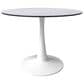 Leisuremod Leisuremod Bristol 40 round dining table White base with marbled MDF top, , large