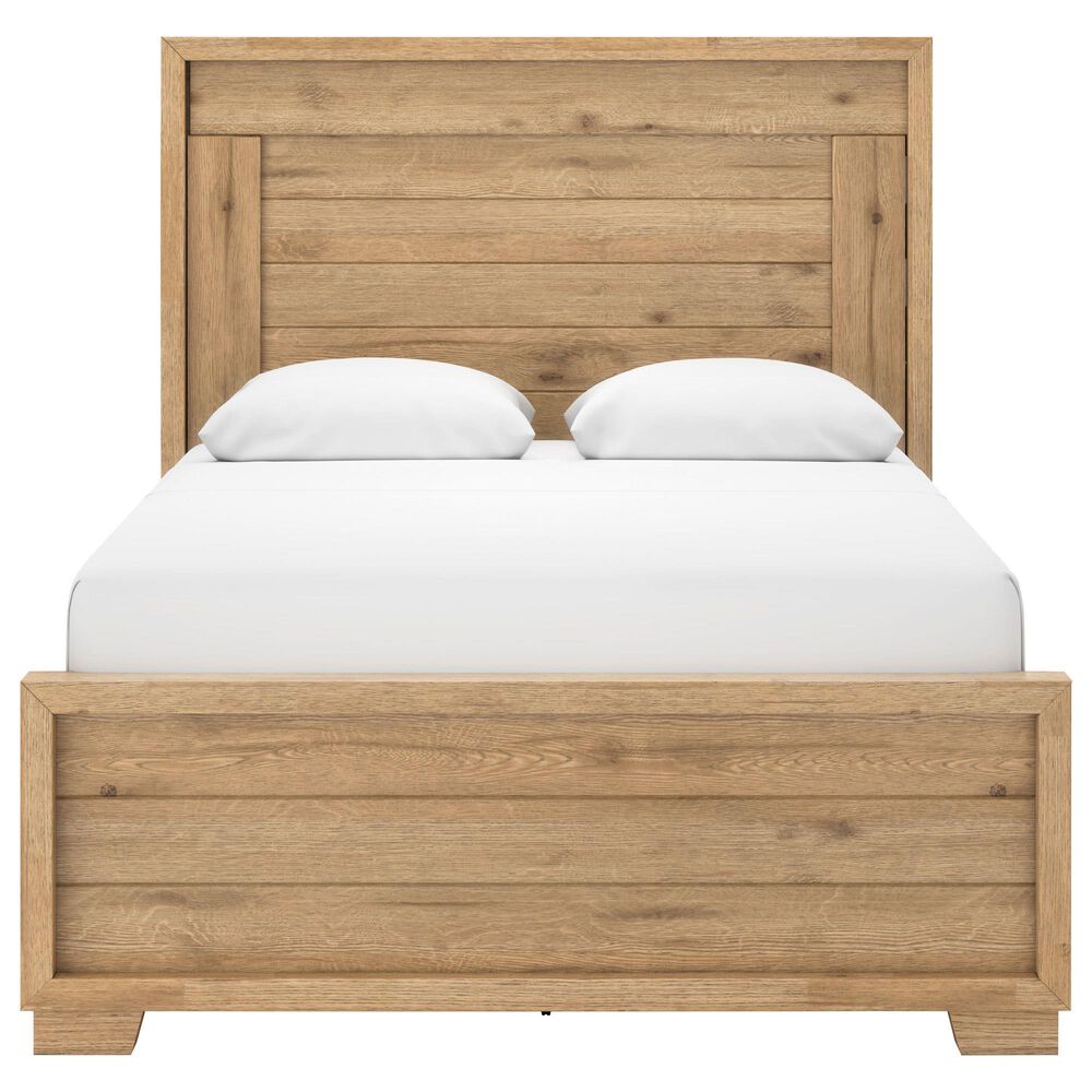 Ashley Galliden Queen Panel Bed in Light Brown, , large