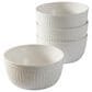 Gibson Overseas, Inc Basket Weave 6" Cereal Bowl in White (Set of 4), , large