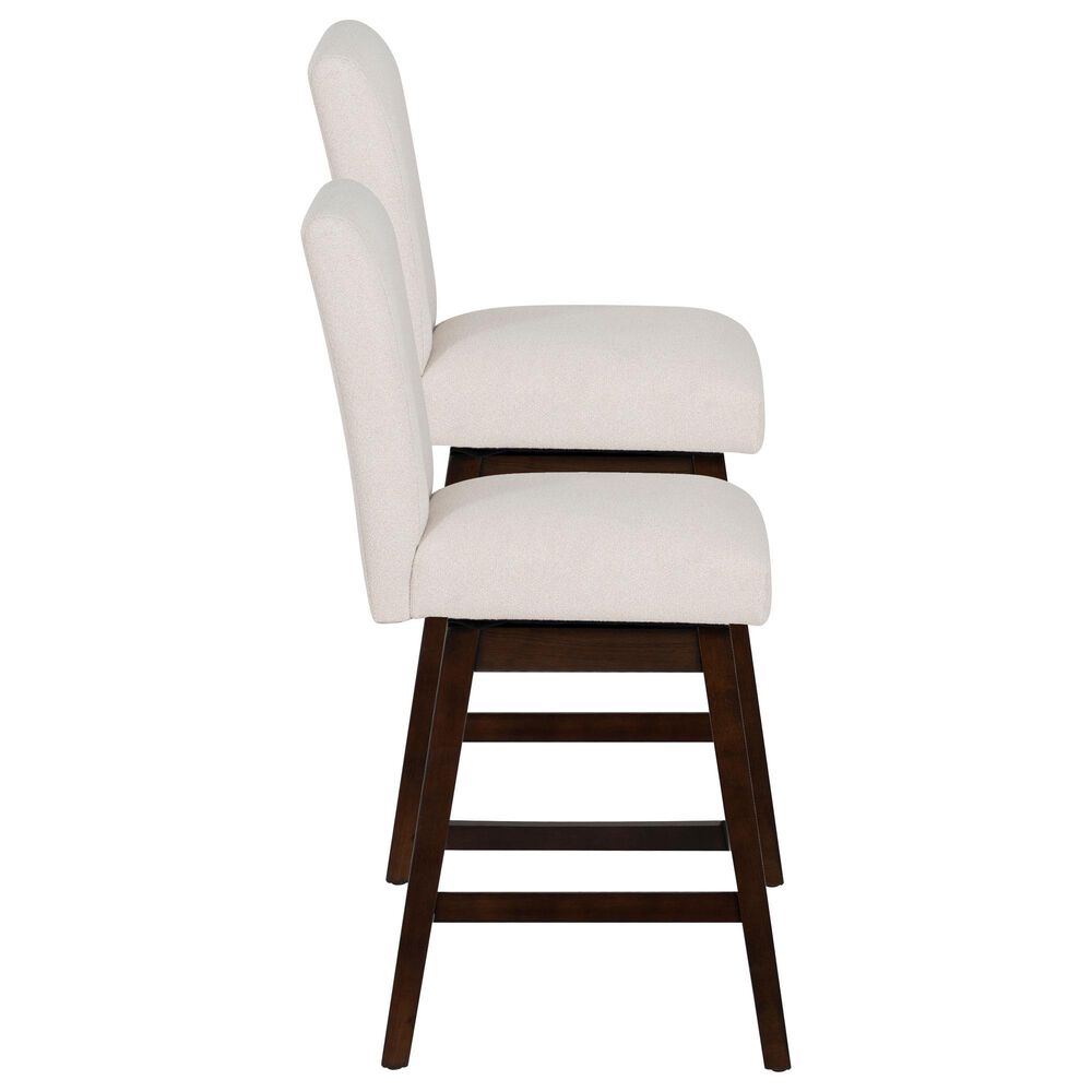 Linon Home Decor Cyrus Swivel Counter Stool in Brown (Set of 2), , large