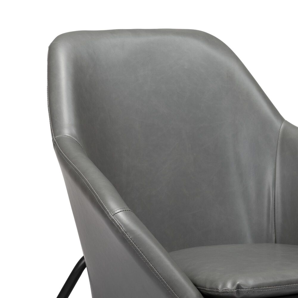 Zuo Modern Manuel Accent Chair in Gray Faux Leather, , large
