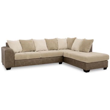 Signature Design by Ashley Keskin 2-Piece Stationary Right Facing Sectional with Chaise in Sand Corduroy , , large