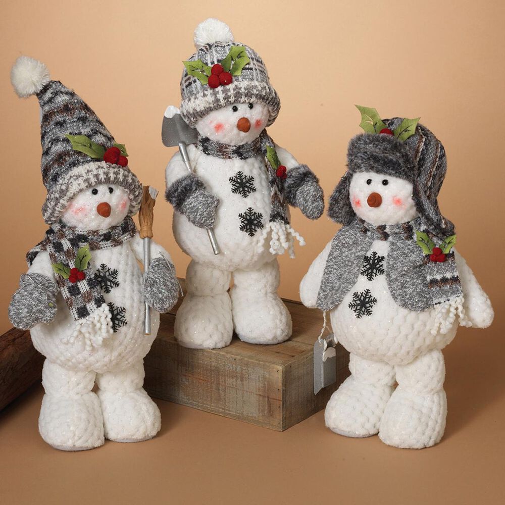 The Gerson Company GIL 16" Assorted Plush Snowmen (Set of 3), , large