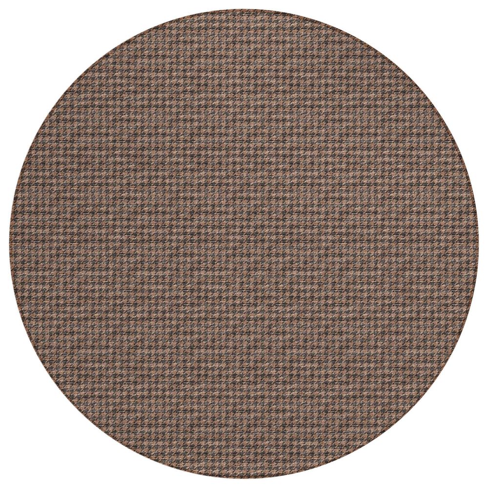 Dalyn Rug Company Hinton 4" Round Chocolate Indoor/Outdoor Area Rug, , large