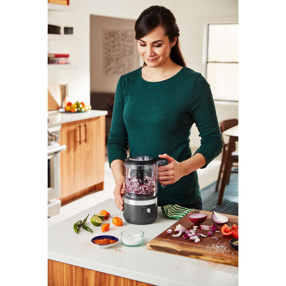 KitchenAid Cordless 5 Cup Food Chopper in Matte Charcoal Grey, , large