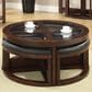 Furniture of America Fincher 5-Piece Coffee Table Set with Nesting Ottomans in Dark Walnut, , large