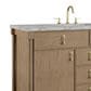 James Martin Kinnsden 48" Single Bathroom Vanity in Weathered Oak with 3 cm Victorian Silver Silestone Top, Rectangular Sink and FreePower Wireless Charger, , large