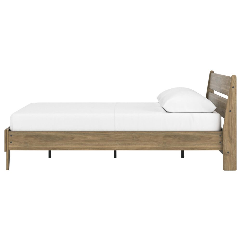 Ashley Deanlow Queen Platform Panel Bed in Honey, , large