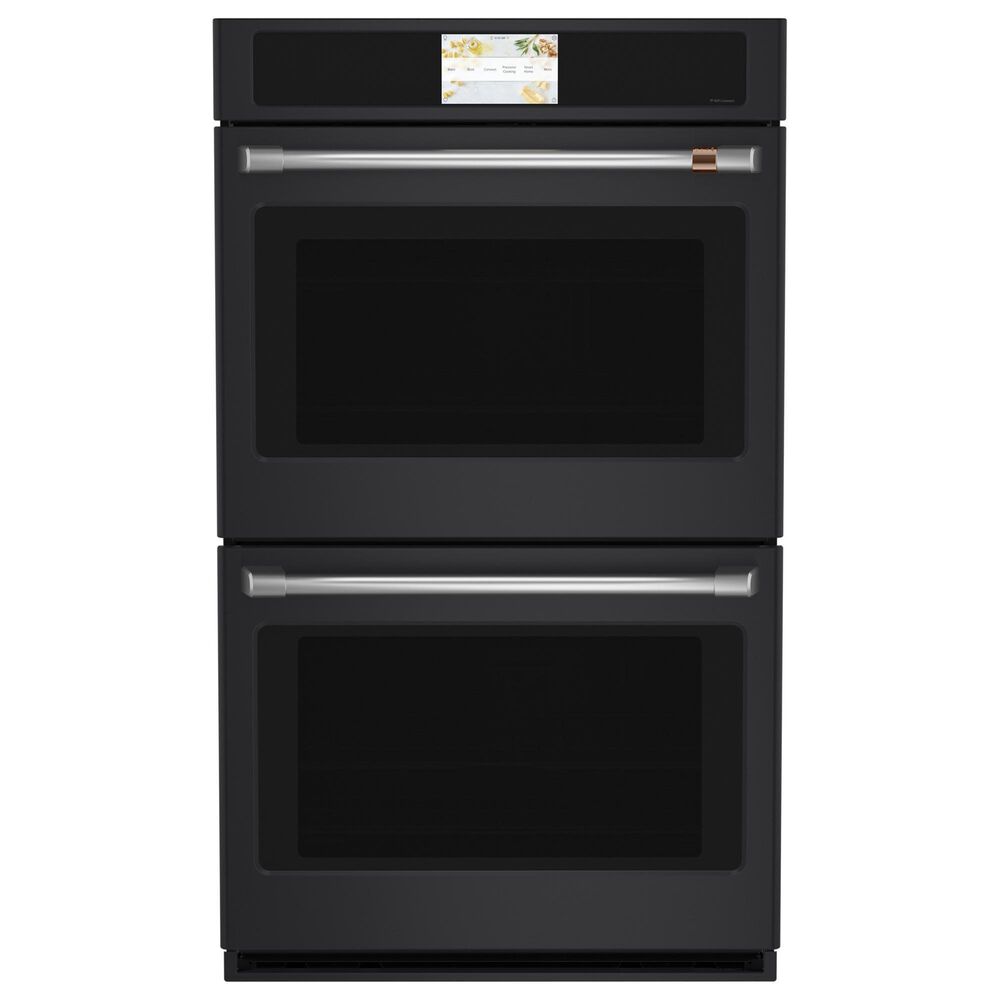 Cafe 2-Piece Kitchen Package with Matte Black 30" Smart Built-In Convection Double Wall Oven and Black 30" Touch Control Induction Cooktop, , large