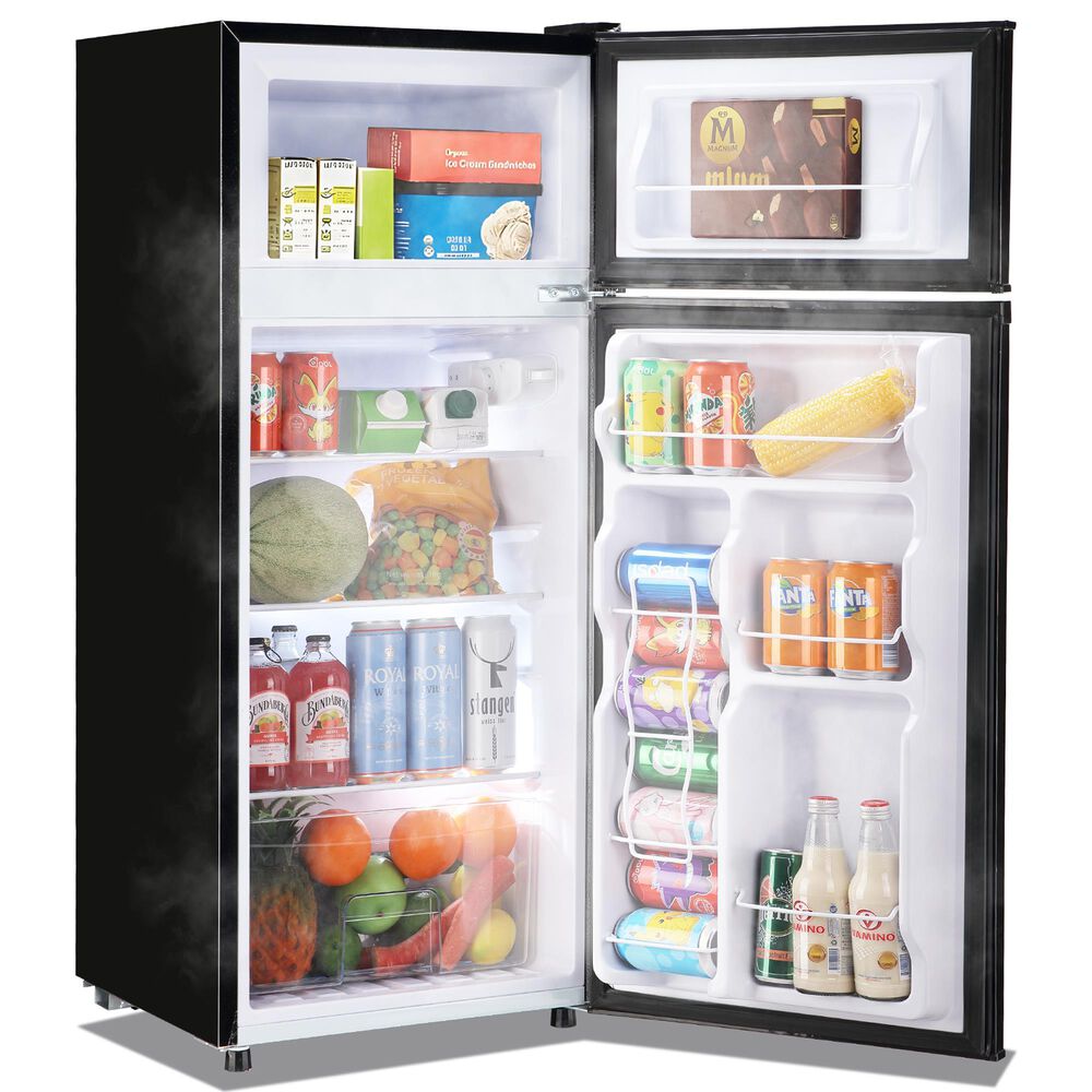 HOMLUX 4.5 Cu. Ft. Mini Upright Refrigerator with 1 Cu. Ft. Top Freezer in Black, , large