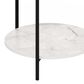 HOMLUX 2-Tier Side End Table in Marble White and Black, , large