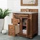 James Martin Vanities Bristol 30" Single Bathroom Vanity in Saddle Brown with 3 cm Victorian Silver Quartz Top and Rectangular Sink, , large