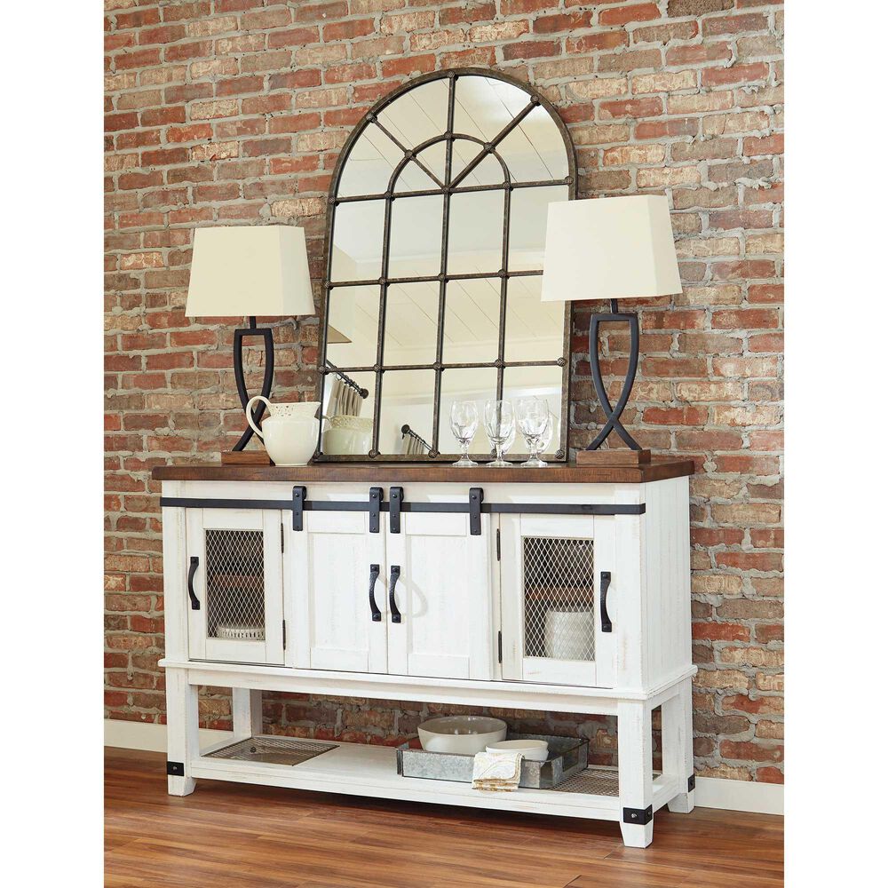 Ashley Valebeck Dining Room Server in White/Brown, , large