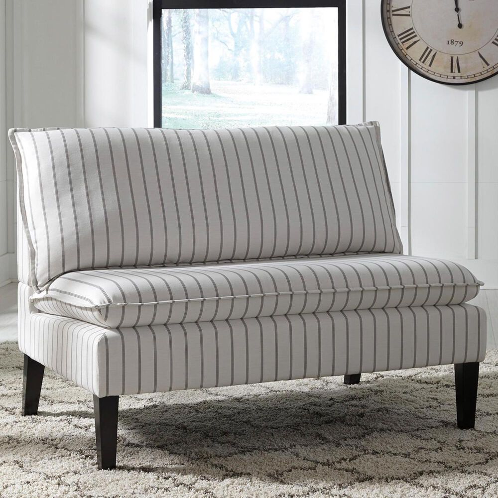 Signature Design by Ashley Arrowrock High Back Accent Bench in White/Gray, , large