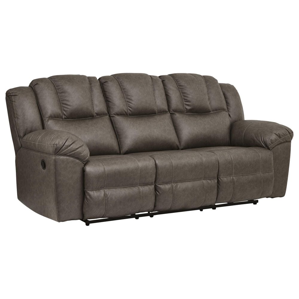 Ashley Lowilla Manual Reclining Sofa in Driftwood, , large