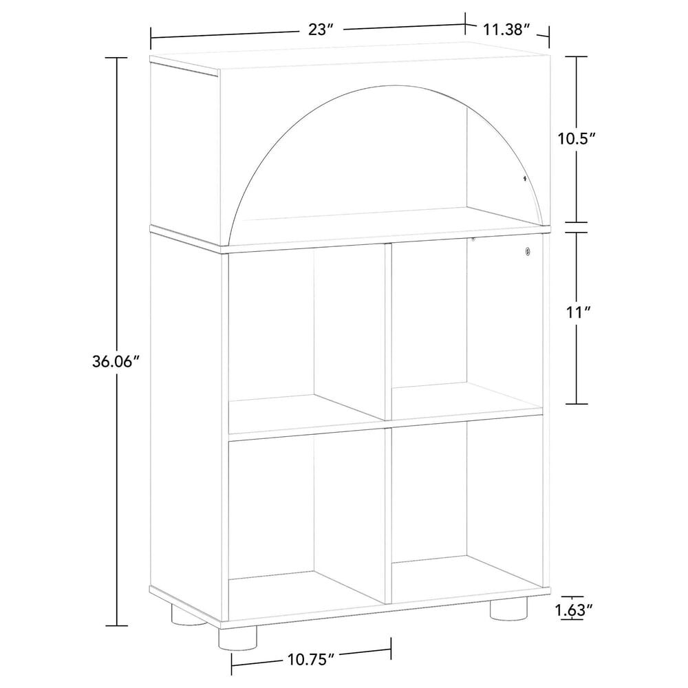RiverRidge Home Kids Curve Appeal 23" 4-Cubby Bookcase in White, , large