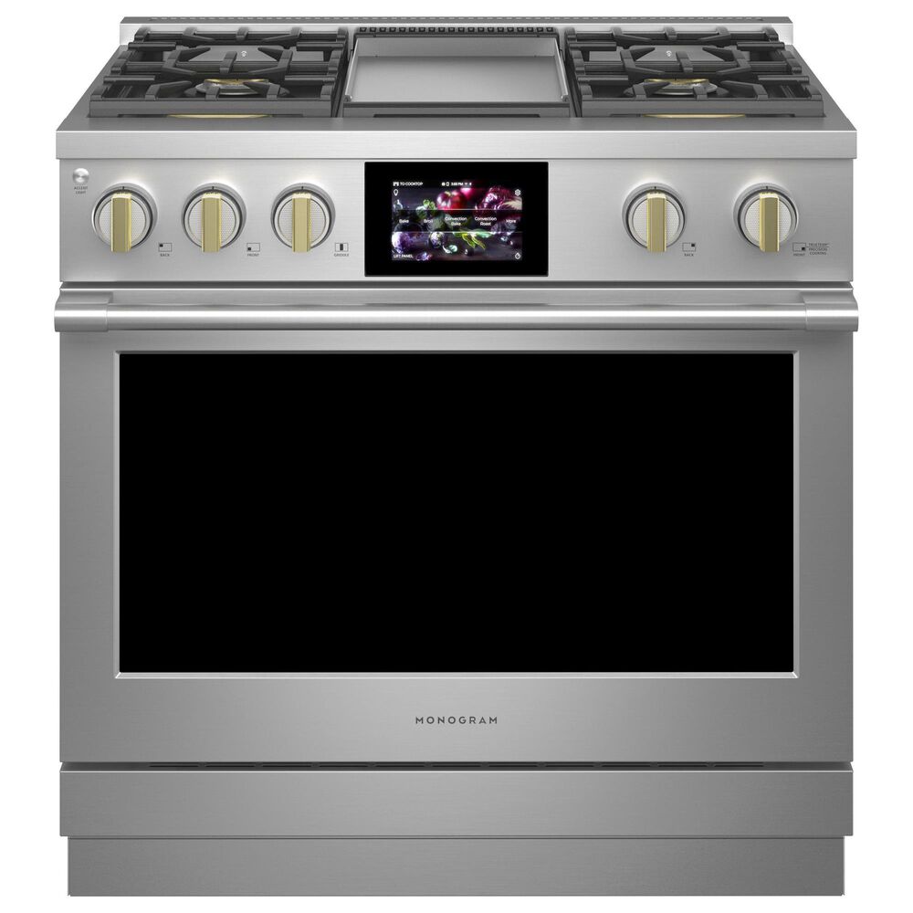 Monogram 36&quot; Dual-Fuel Professional Range with 4 Burners and Griddle in Stainless Steel, , large