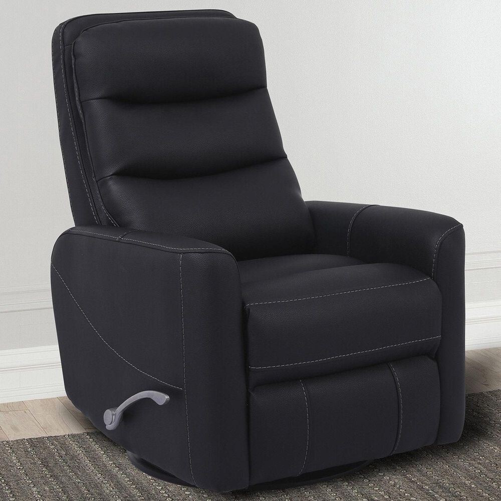 Simeon Collection Hercules Manual Swivel Glider Recliner in Black, , large