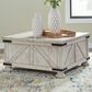 Ashley Carynhurst Cocktail Table with Storage in Whitewash, , large