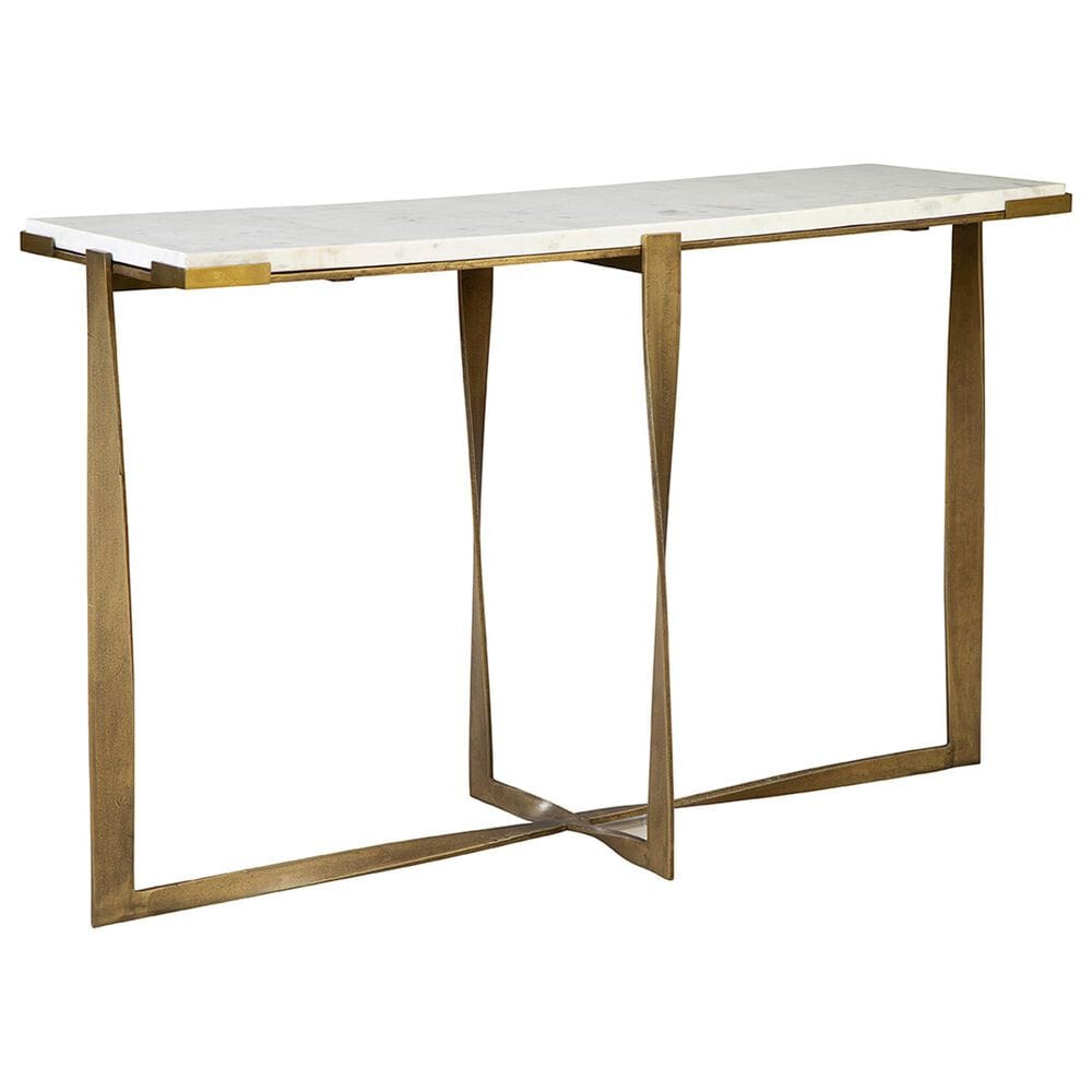 Timeless Designs Josie Console in Antique Brass and White, , large